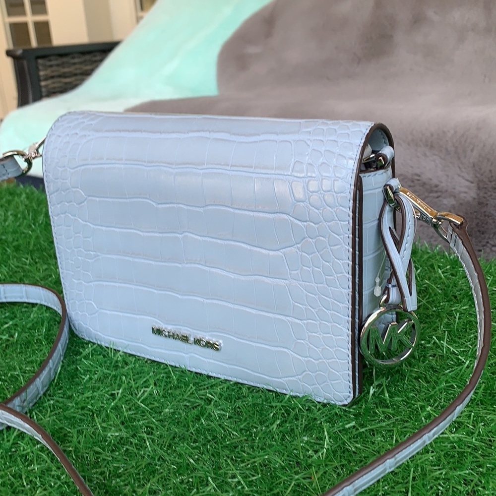 Michael Kors Mercer Sm clutch XBODY Pale Blue - Picture 14 of 15